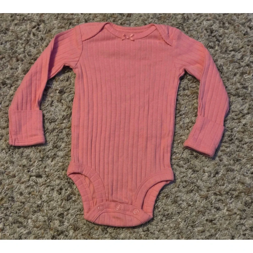 Bundle Of 6 Long Sleeve Bodysuits Baby Size 0-3 Months Carters/Disney/Cutie Pie